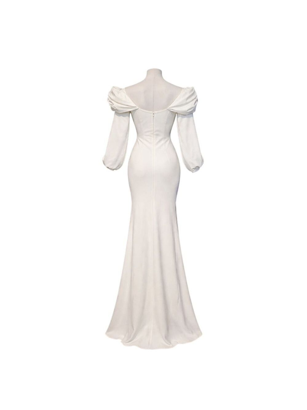 A.L.C. White Off-the-Shoulder Long Sleeve Maxi Dress Size 2 - Picture 10 of 10